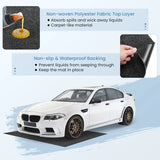 Waterproof Floor Mat 180 x 150 cm Reusable and Washable Non-Slip Car Mat with Absorbent Double-Sided Adhesive Tape Grey