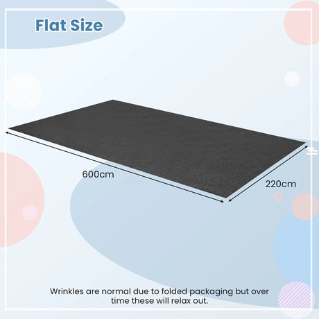 Waterproof Floor Mat 600 x 220 cm Reusable and Washable Car Anti-Slip Mat with Absorbent Double-Sided Adhesive Tape Grey