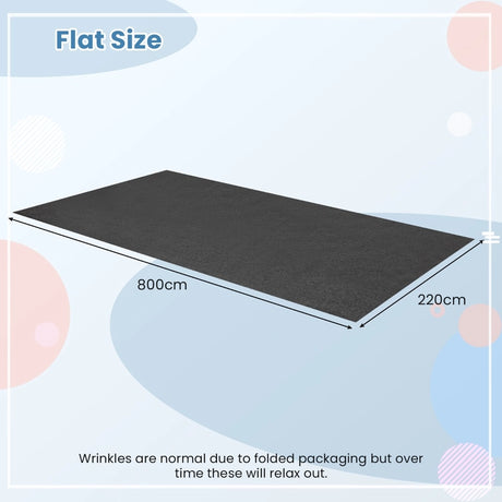 Waterproof Floor Mat 800 x 220 cm Reusable and Washable Car Anti-Slip Mat with Absorbent Double-Sided Adhesive Tape Grey