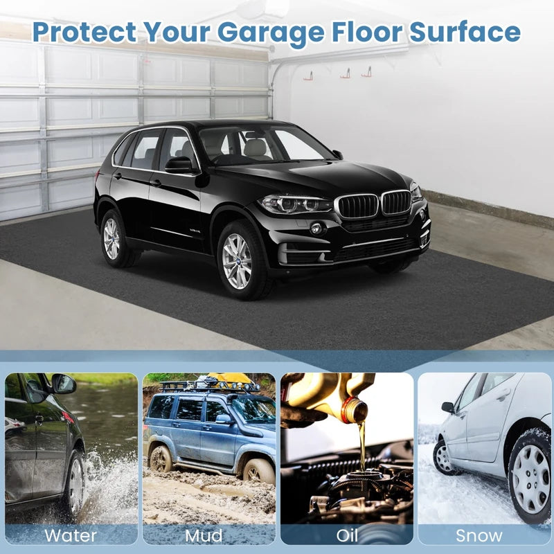 Waterproof Floor Mat 800 x 220 cm Reusable and Washable Car Anti-Slip Mat with Absorbent Double-Sided Adhesive Tape Grey