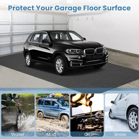 Waterproof Floor Mat 800 x 220 cm Reusable and Washable Car Anti-Slip Mat with Absorbent Double-Sided Adhesive Tape Grey