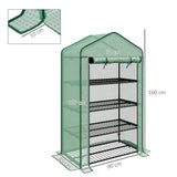 Outsunny Four-Tier Mini Greenhouse, with Reinforced Plastic Cover