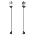 Outsunny Set of Two 1.8m Traditional Style Solar Lamp Posts - Black