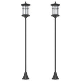 Outsunny Set of Two 1.8m Traditional Style Solar Lamp Posts - Black