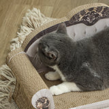 PawHut 2-in-1 Cat Scratcher with Catnip for Indoor Cats, 29.5 x 56 x 26cm, Brown