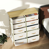 HOMCOM Chest of Ten Fabric Drawers - Beige