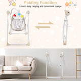 Portable 2-in-1 Baby Swing with 3 Swing Speed and 3 Timer Settings-Beige