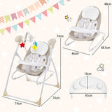 Portable 2-in-1 Baby Swing with 3 Swing Speed and 3 Timer Settings-Beige
