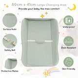 Baby Diaper Changing Table with Water Basin Wheel-Green