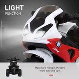 HOMCOM Electric Motorbike for Kids Ride on BMW Motorbike W/Headlights and Music, 6 V-Red
