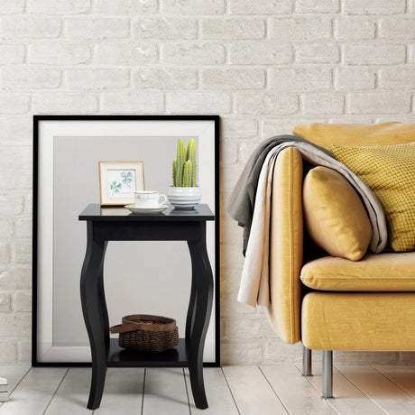 Accent Sofa End Side Table-Black