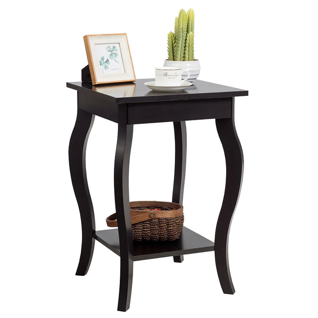 Accent Sofa End Side Table-Brown