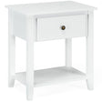 Bedside Tables with Drawer and Storing Shelf for Bedroom/Living Room/Bathroom/Office-White-1 piece