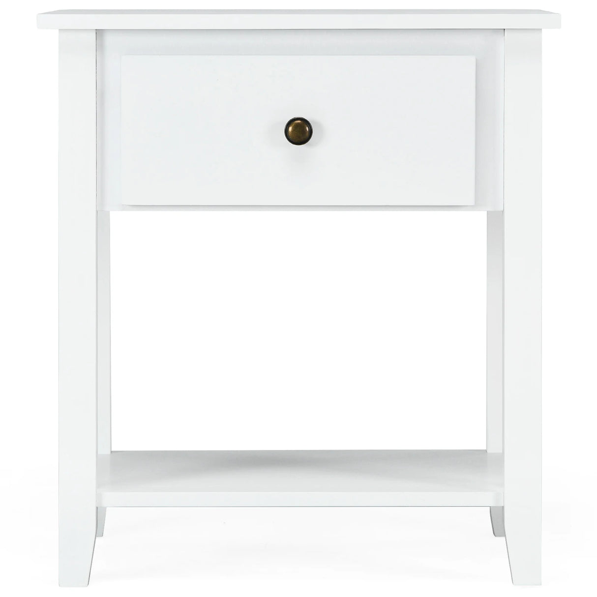 Bedside Tables with Drawer and Storing Shelf for Bedroom/Living Room/Bathroom/Office-White-1 piece