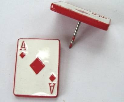 Ace of Diamonds White/Red Decorative Upholstery Nail