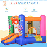 Outsunny Bouncy Castle Inflatable Basket Trampoline Slide Monster Design 180 x 250 x 175 (CM)