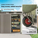 Outsunny 3.7 x 7.9ft Galvanised Steel Shed, with Latched Door and Padlock - Light Grey