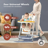 Adjustable Cartoon Patterned Baby High Chair with 3 Recline Positions