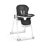 Baby High Foldable Feed Chair with 4 Lockable Wheels for Kitchen-Black