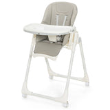 Folding Adjustable High Chair with 5 Recline Positions for Babies Toddlers-Grey