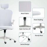 Vinsetto Multi-Adjustable Office Chair, with Lumbar Support, Headrest and Mesh Back - White