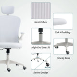 Vinsetto Multi-Adjustable Office Chair, with Lumbar Support, Headrest and Mesh Back - White