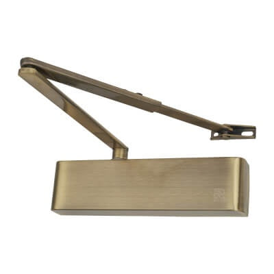 Atlantic Premium Grade Door Closer -max 110kg,DDA,Adj,Slimline - Antique Brass - Each