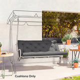 Outsunny Garden Bench Cushion, 2 Seater Swing Chair Cushion, Seat Pad with Ties for Indoor and Outdoor Use, 110 x 120 cm, Black