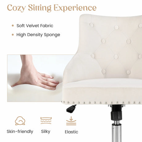 Adjustable 360 Swivel Accent Armchair-Beige