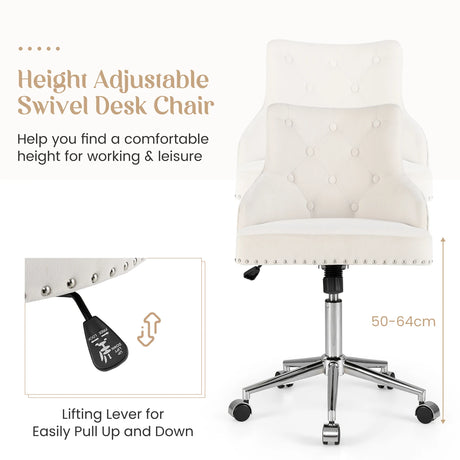 Adjustable 360 Swivel Accent Armchair-Beige