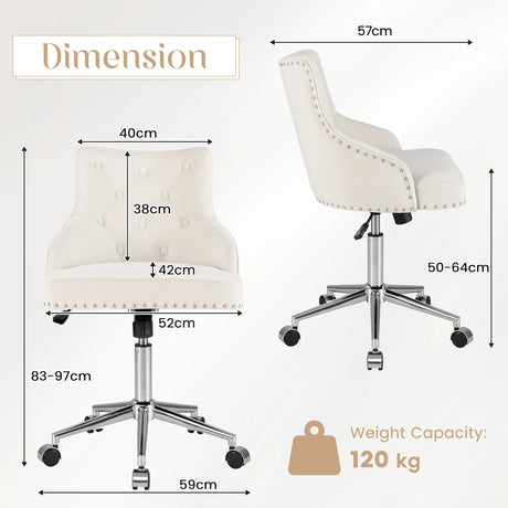 Adjustable 360 Swivel Accent Armchair-Beige