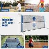 10/14 Feet Adjustable Badminton Racket Set with Portable Carry Bag-14 ft