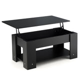 Coffee Table with Lift-up Desktop and Hidden Storage-Black