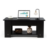 Coffee Table with Lift-up Desktop and Hidden Storage-Black