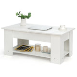 Coffee Table with Lift-up Desktop and Hidden Storage-White