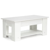 Coffee Table with Lift-up Desktop and Hidden Storage-White