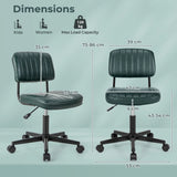 PU Leather Adjustable Office Chair  Swivel Task Chair with Backrest-Green
