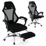 Ergonomic Mesh Office Chair with Footrest-Black