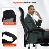 Ergonomic Mesh Office Chair with Footrest-Black