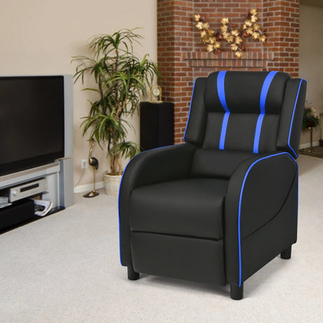 Recliner gaming chair with lumbar cushion