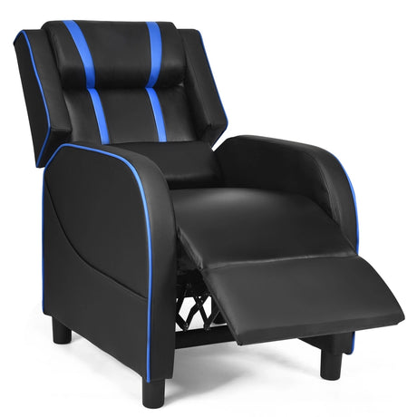 Recliner gaming chair with lumbar cushion