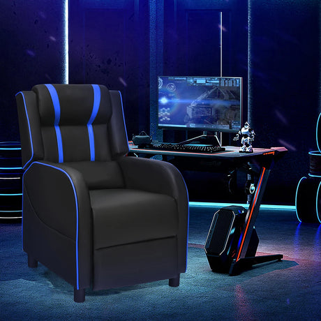 Recliner gaming chair with lumbar cushion