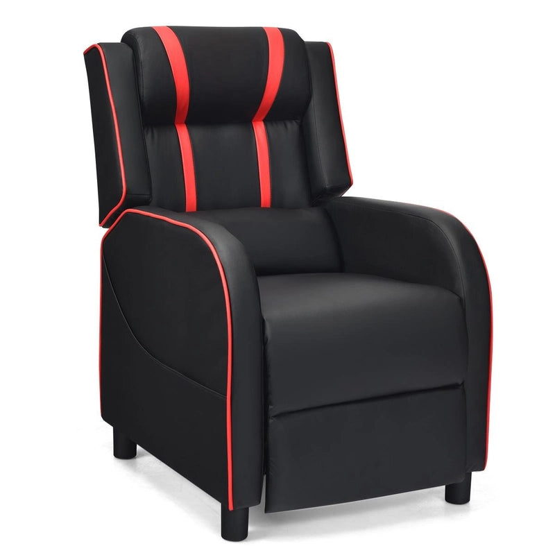 Recliner gaming chair with lumbar cushion
