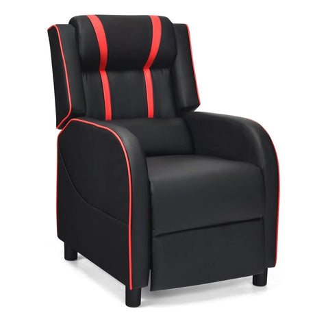 Recliner gaming chair with lumbar cushion