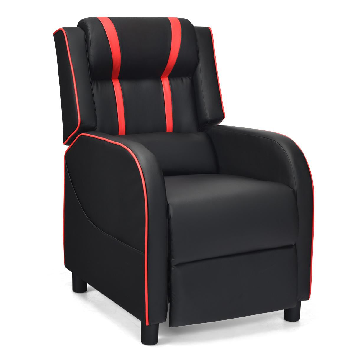 Recliner gaming chair with lumbar cushion