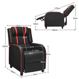 Recliner gaming chair with lumbar cushion