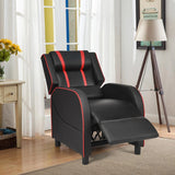 Recliner gaming chair with lumbar cushion