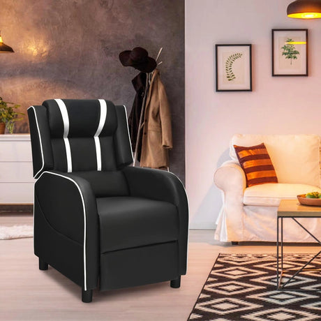 Recliner gaming chair with lumbar cushion