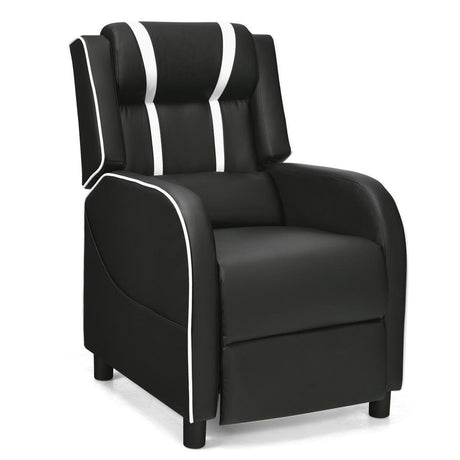 Recliner gaming chair with lumbar cushion