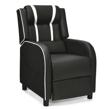 Recliner gaming chair with lumbar cushion